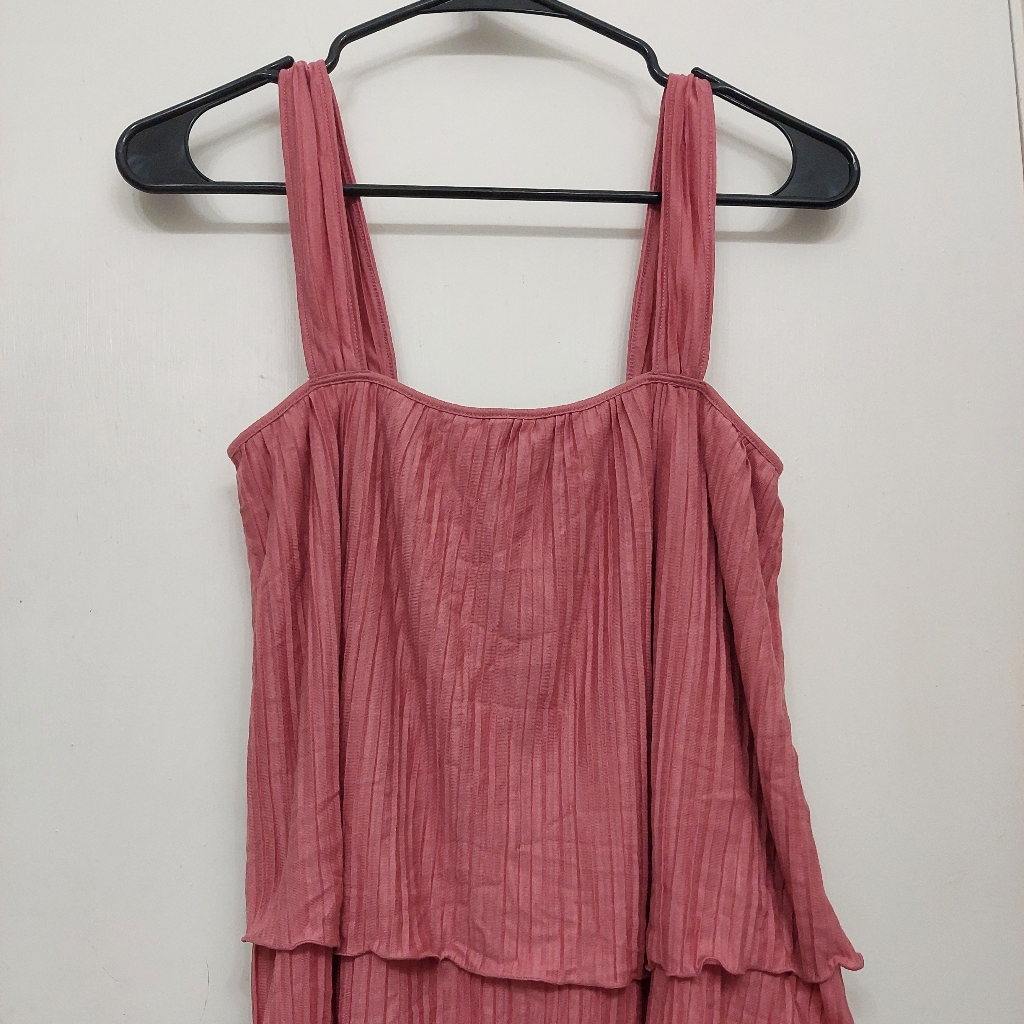 Nwt Express Pleated Dusty Rose Pink Two Layers Sleeveless Top Size Xs New